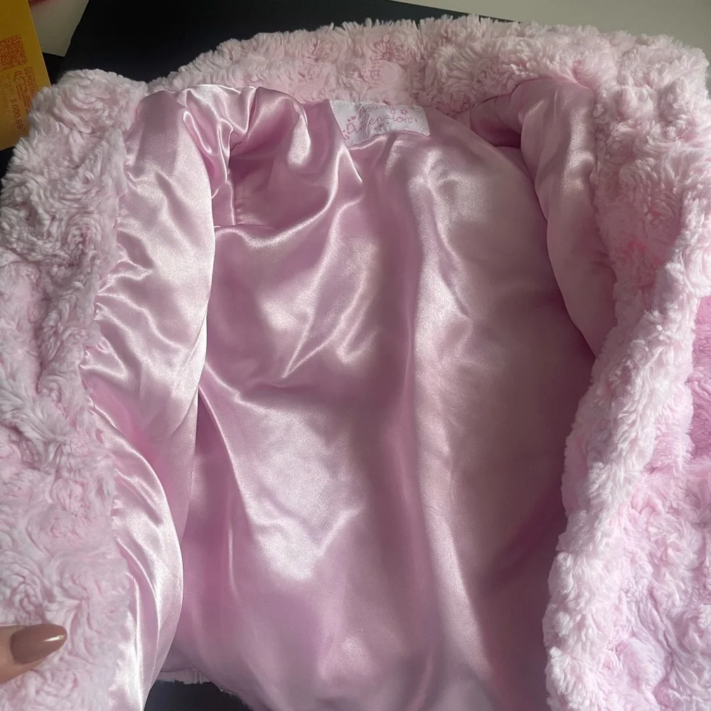 Toddler Girl's Soft Pink Faux Fur Jacket, Sz 12-18 months